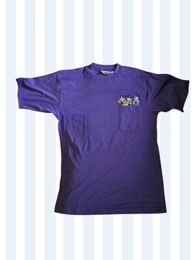 Vintage 90s The Disney Store Three Little Pigs Embroidered Pocket TShirt Medium